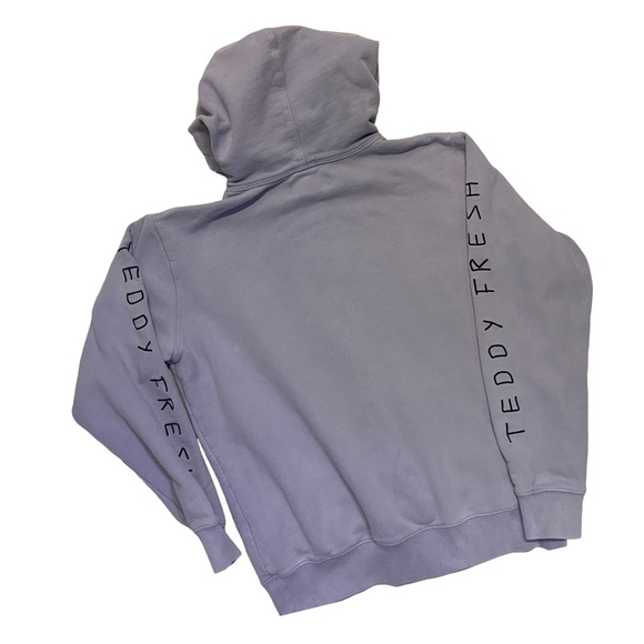 Teddy Fresh Love Face Purple Hoodie Sweatshirt Embroidered S - Picture 8 of 13